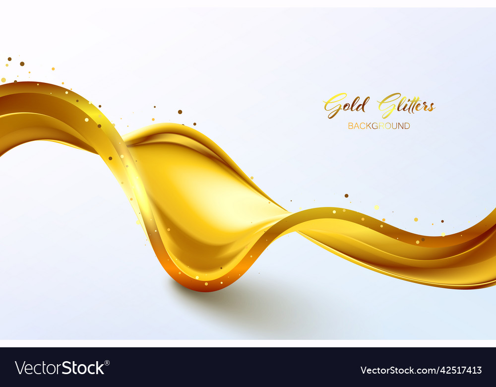 Elegant background with golden wave elements vector image Elegant background with golden wave elements
