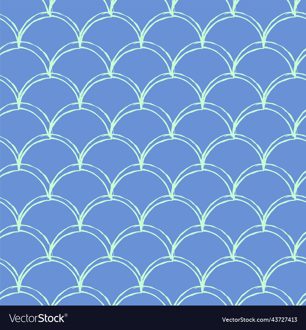 Fish scale seamless pattern vector image Fish scale seamless pattern