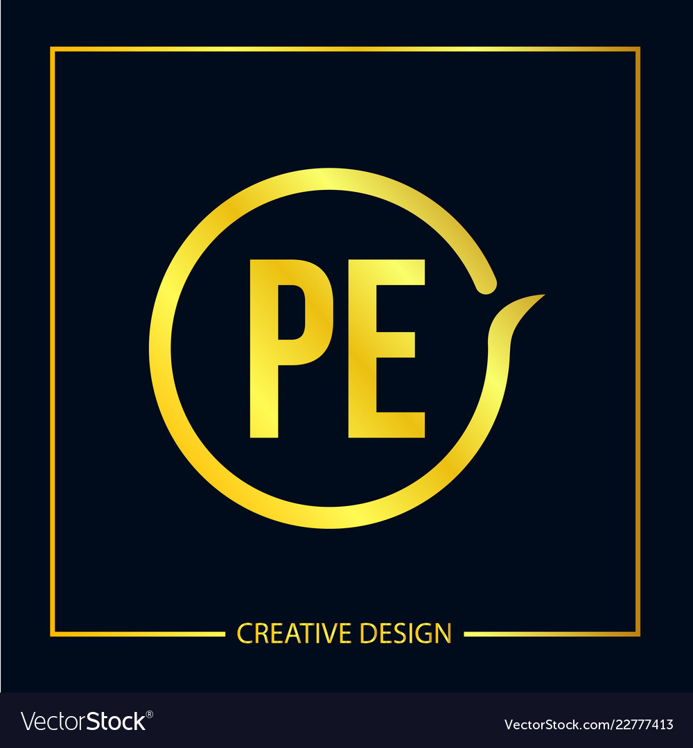 Initial letter pe logo template design Royalty Free Vector