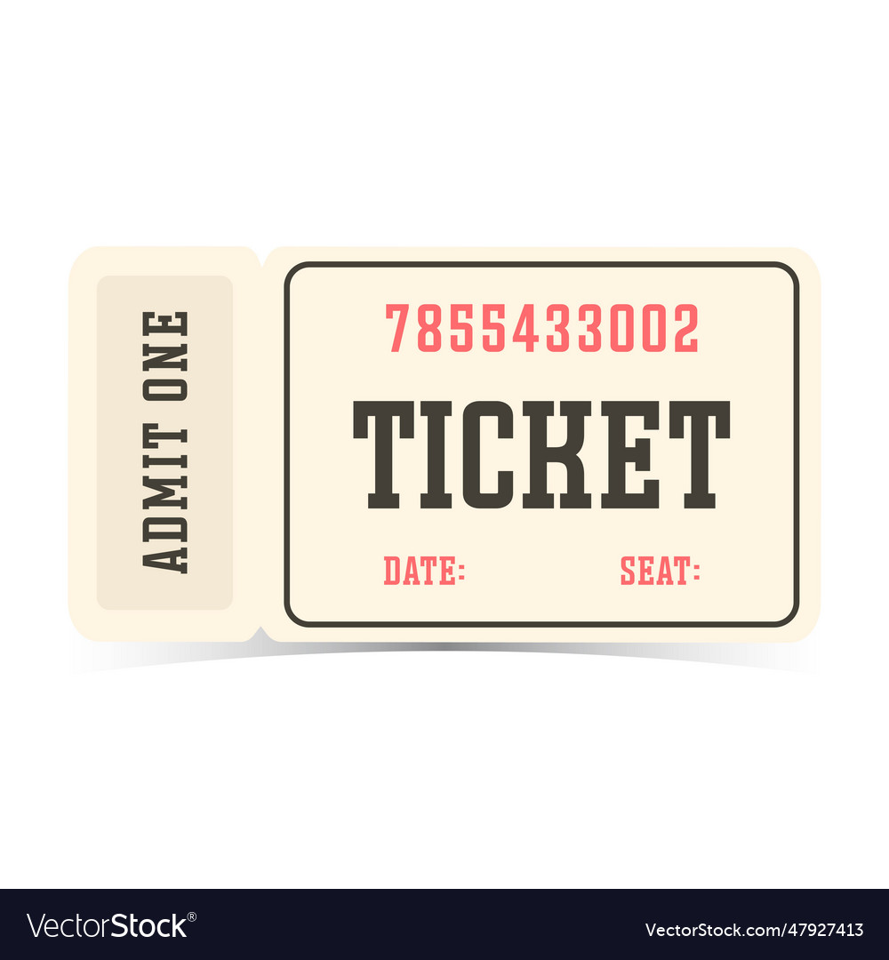 Isolated white ticket