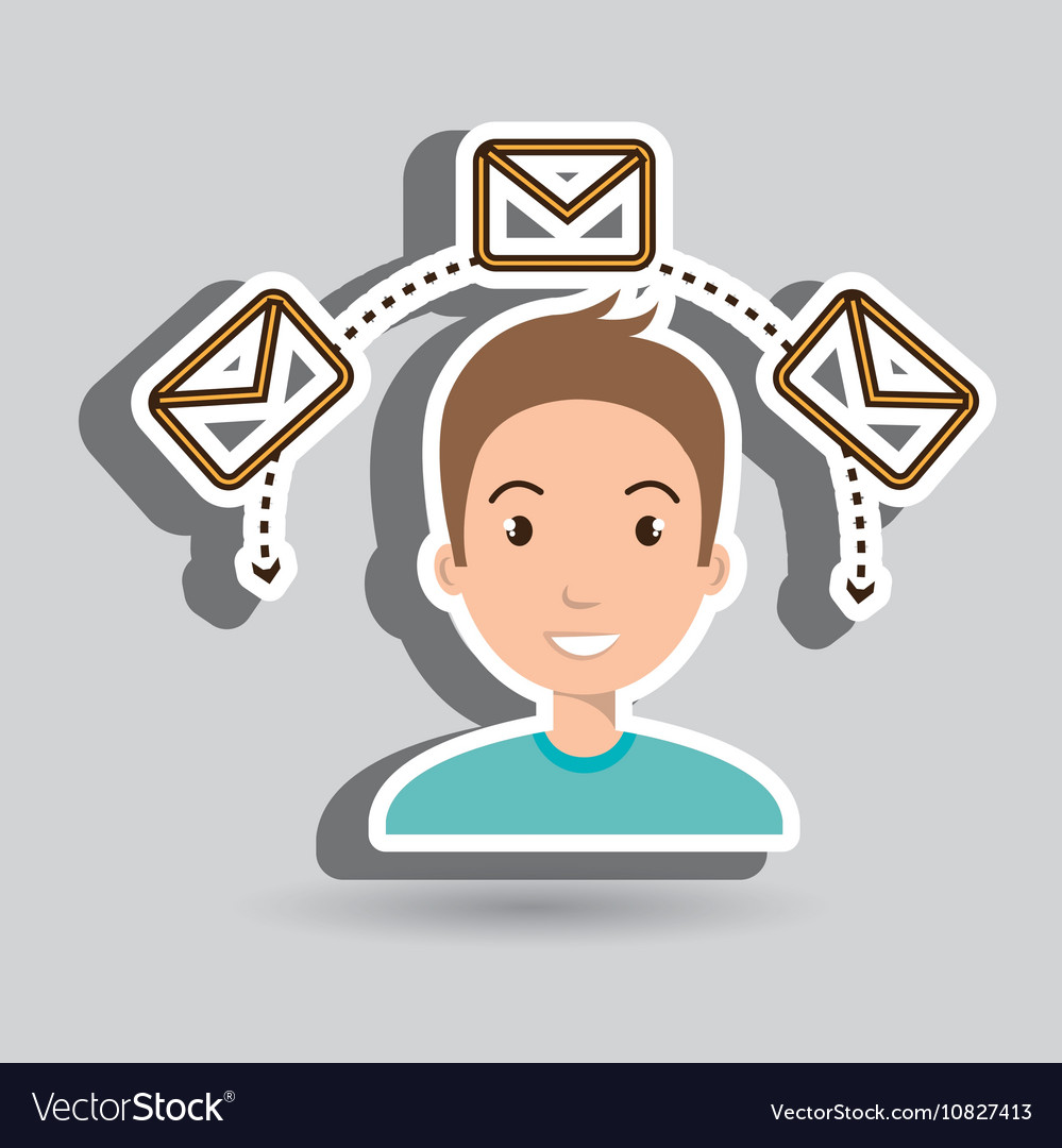 Man message email card
