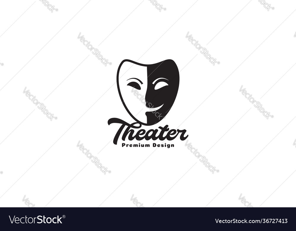 Maske dunkles Gesicht Theater-Logo Symbol Ikone Design