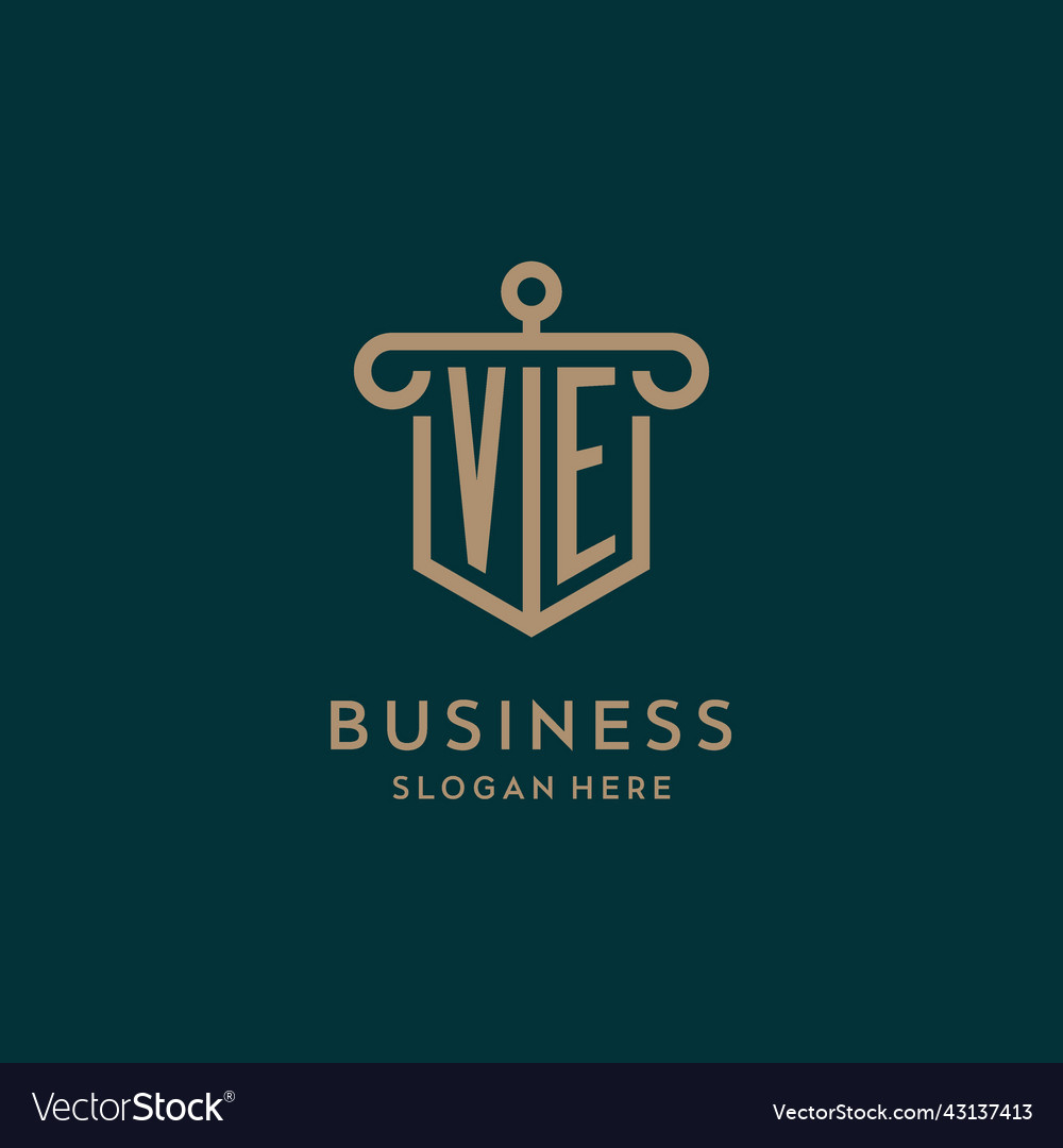 Monogram initial logo design with shield Vector Image Monogram initial logo design with shield