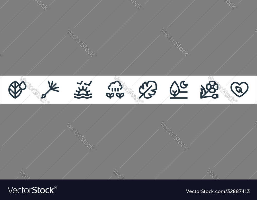 Nature line icons linear set quality Vector Image Nature line icons linear set quality