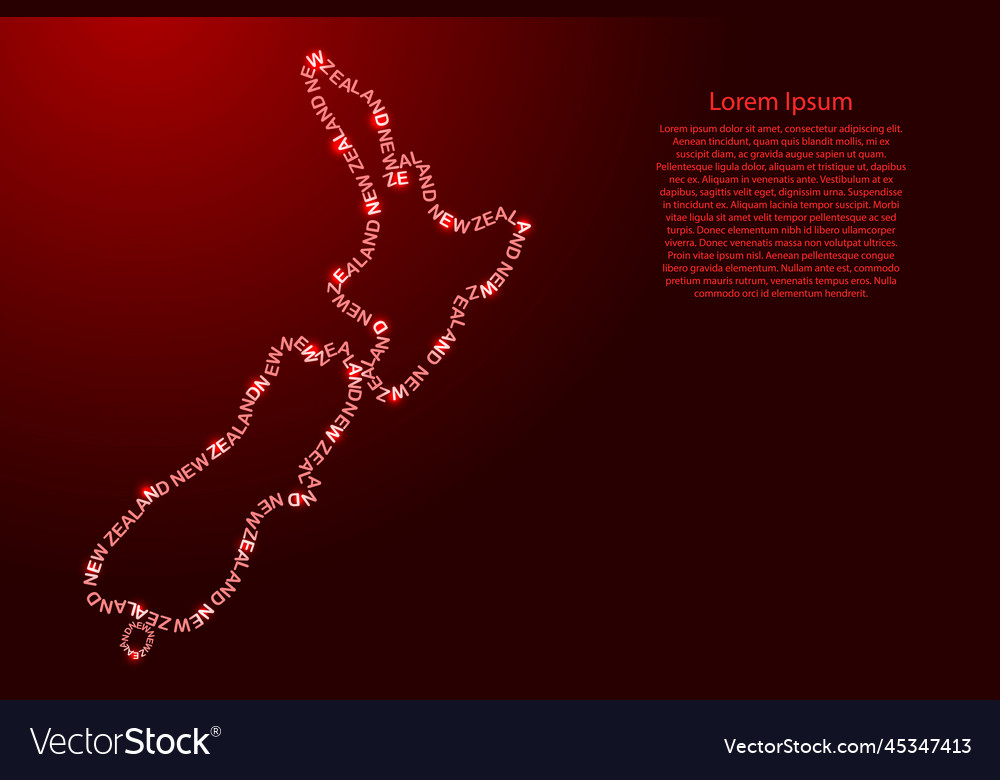 New zealand map country along contour