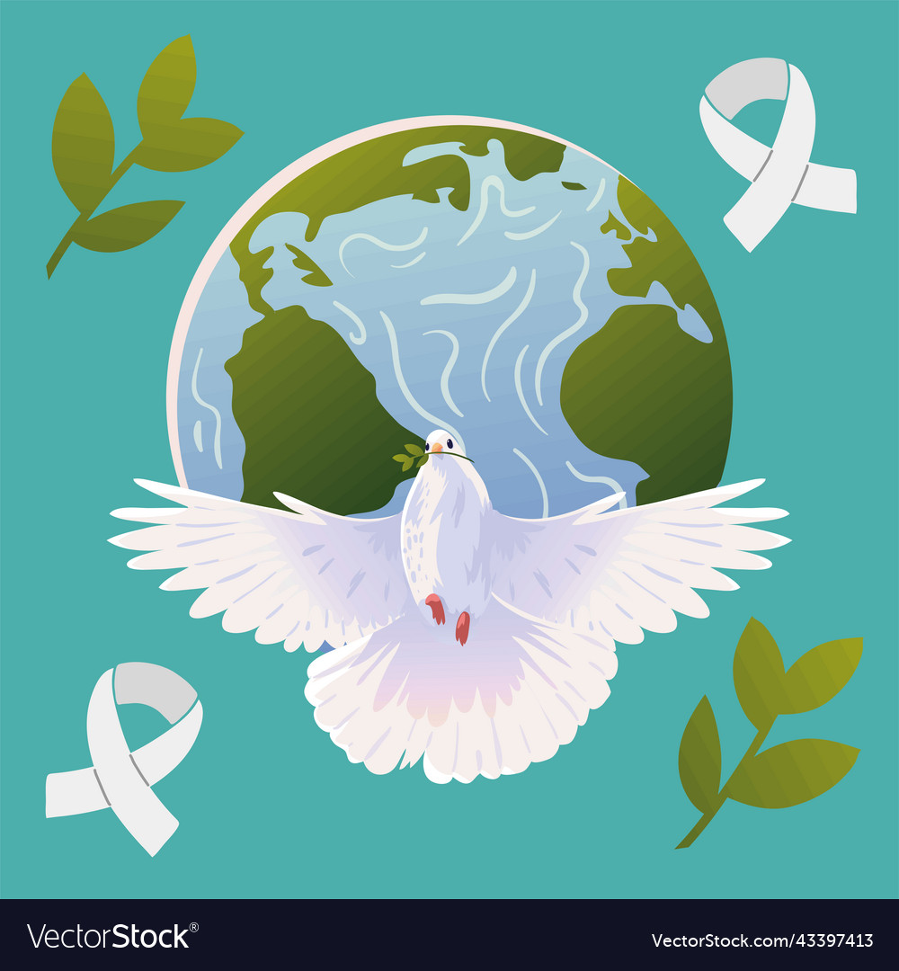 Pigeon international day of peace Royalty Free Vector Image