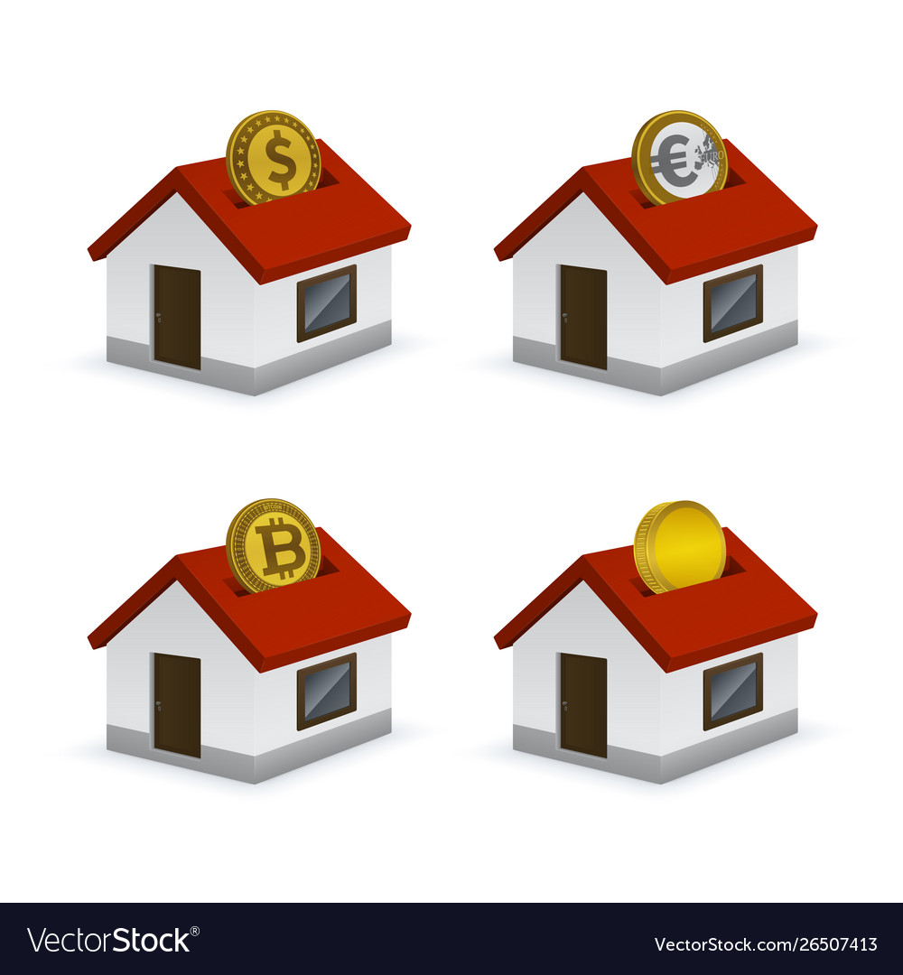 Piggy Bank with Currency Icons