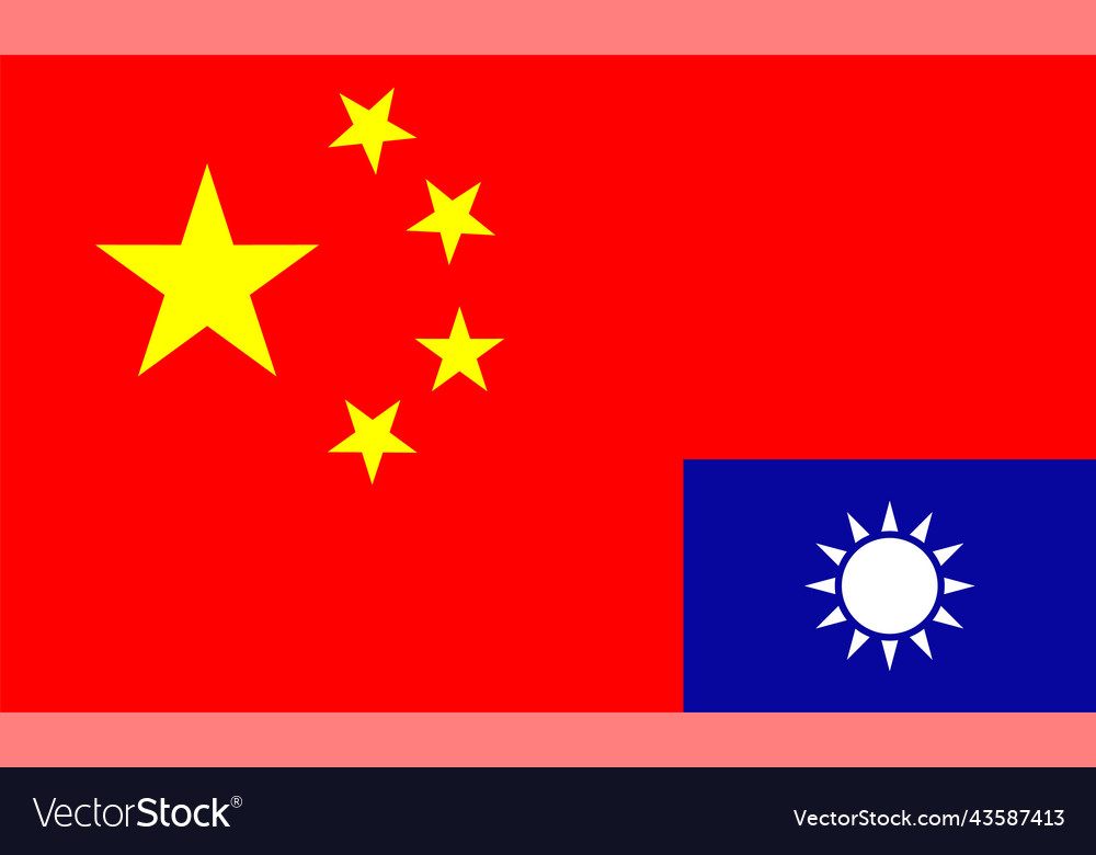 Prc china and taiwan flag together