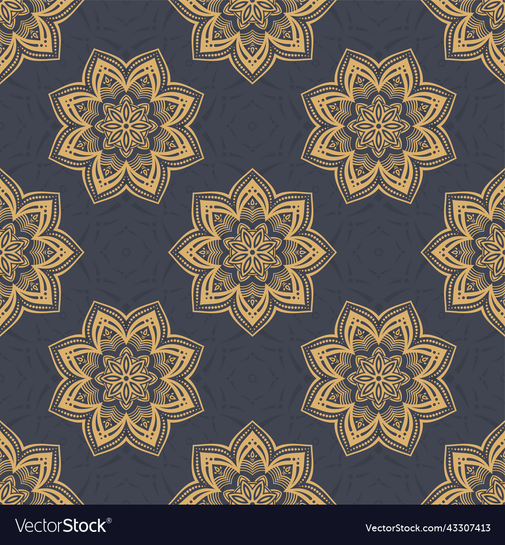 Seamless color pattern with mandala abstract vector image Seamless color pattern with mandala abstract
