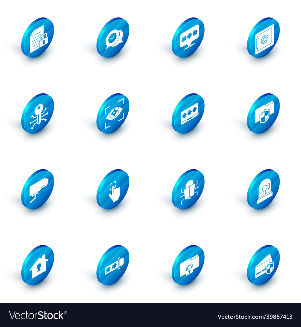 Set check mark in speech bubble password vector image Set check mark in speech bubble password