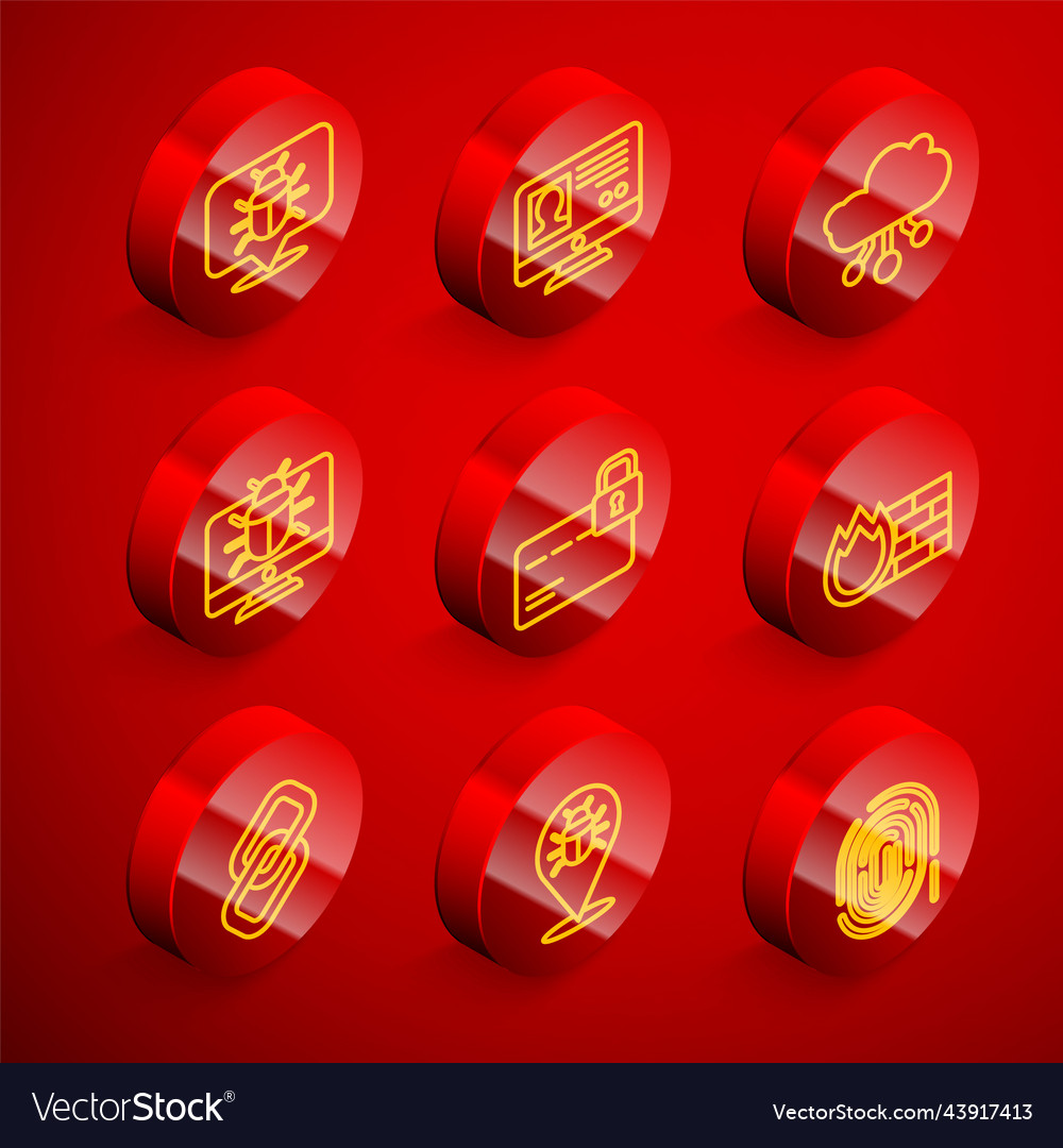 Set line system bug create account screen vector image Set line system bug create account screen