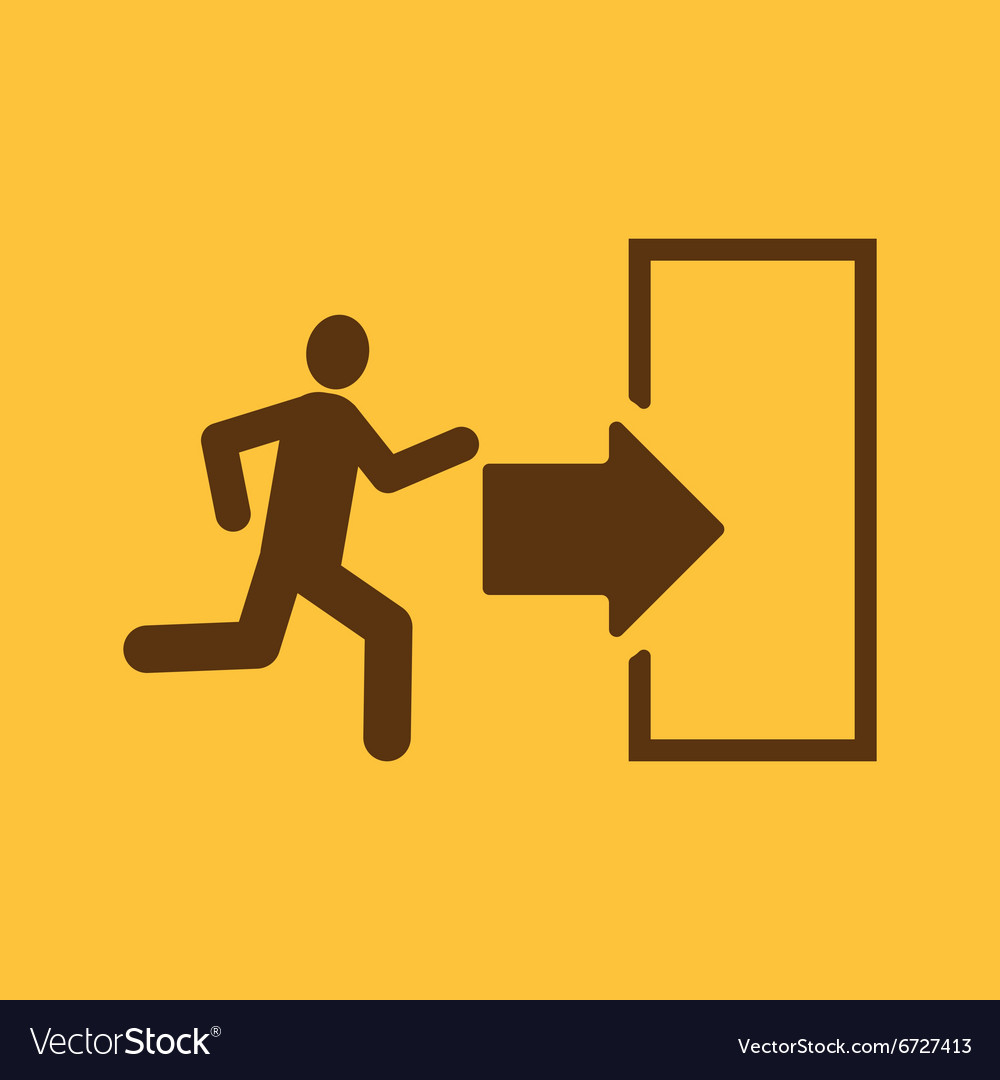 the exit icon emergency exit symbol flat vector image