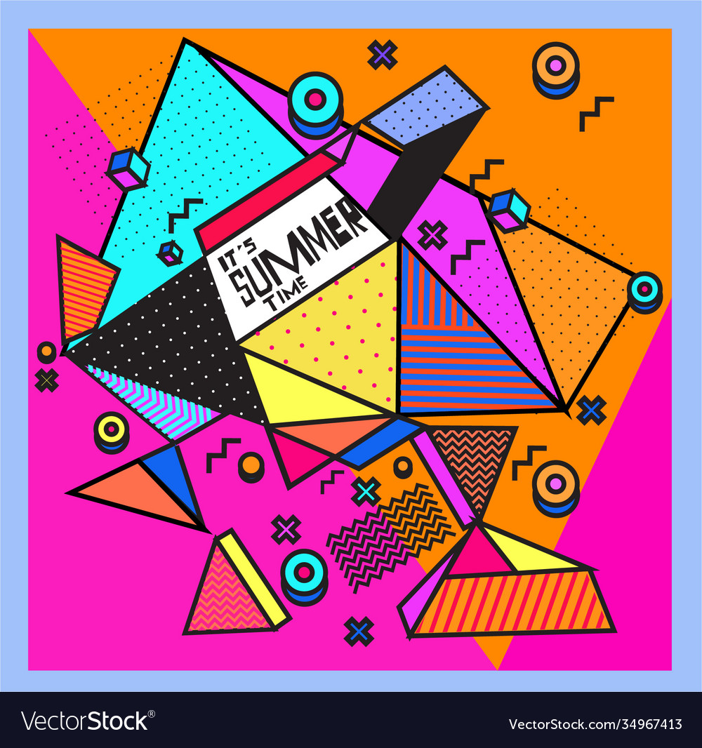 Triangle geometric forms for summer design event vector image Triangle geometric forms for summer design event