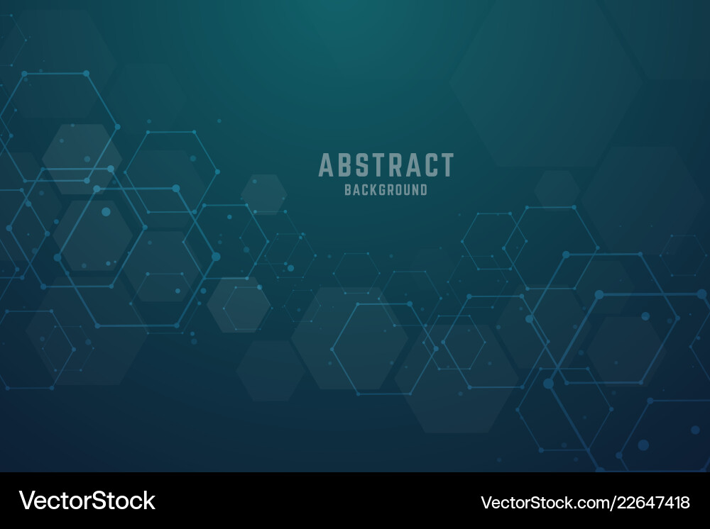 Abstract hexagonal molecular structures Royalty Free Vector