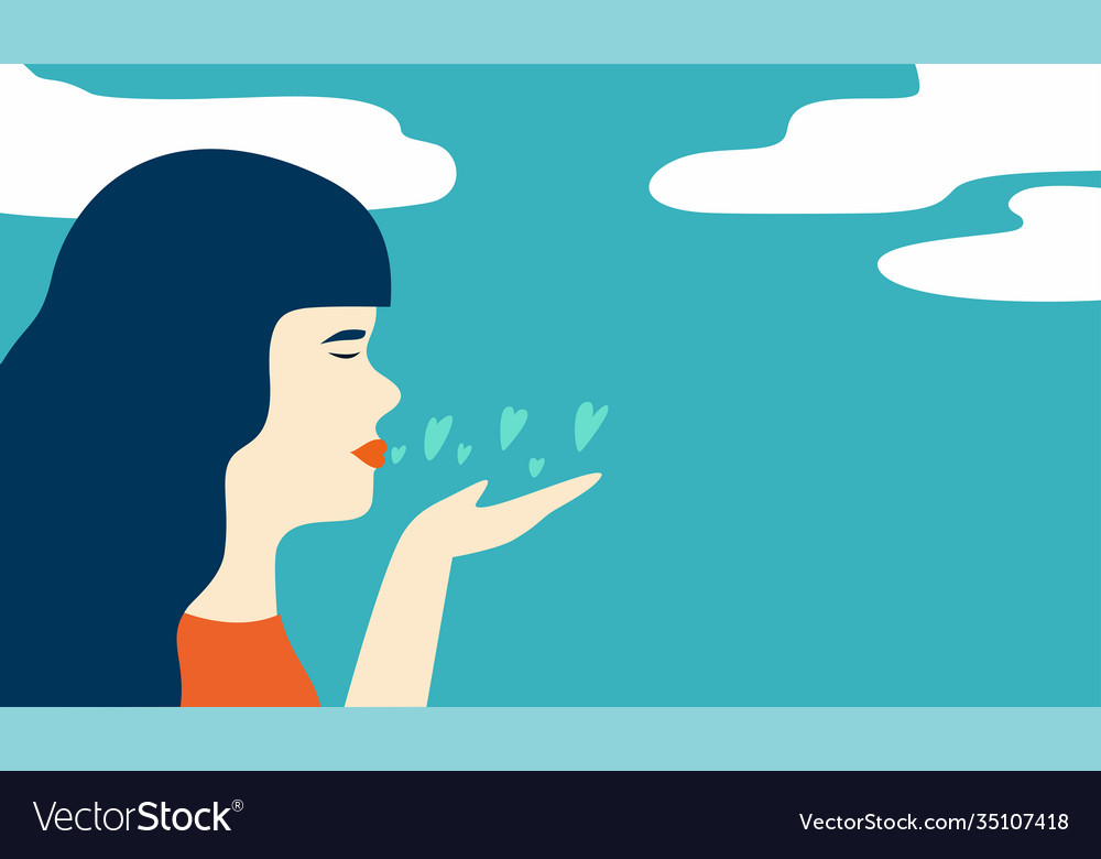 Air kiss with copy space Royalty Free Vector Image