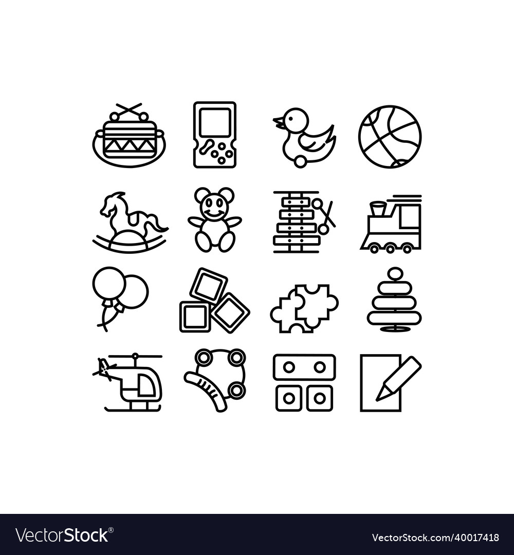 Baby toys line icon Vector Image Baby toys line icon