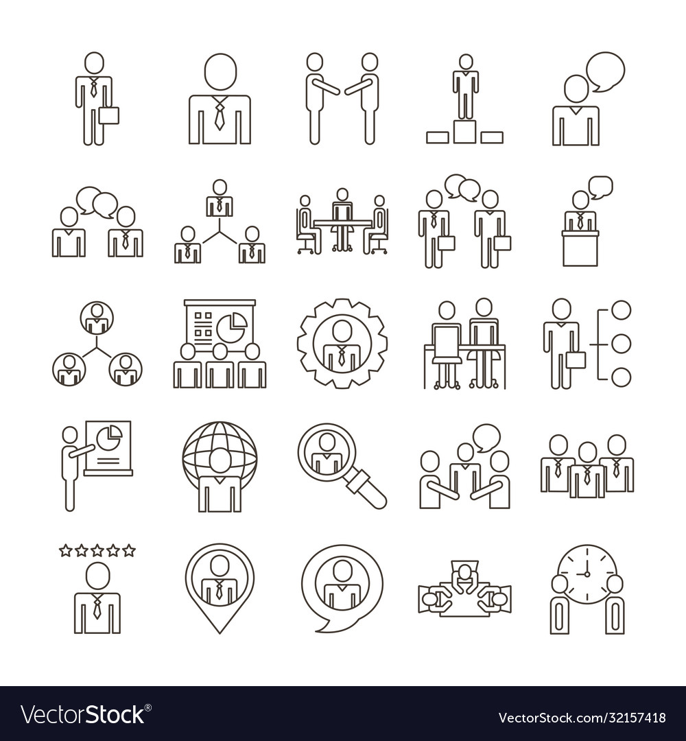 Bundle business people avatars set icons Vector Image