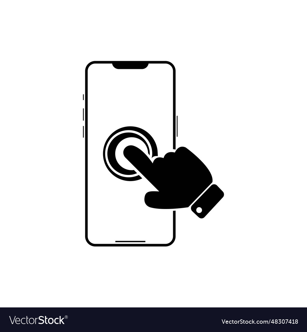 Click on the screen mobile phone icon element vector image Click on the screen mobile phone icon element