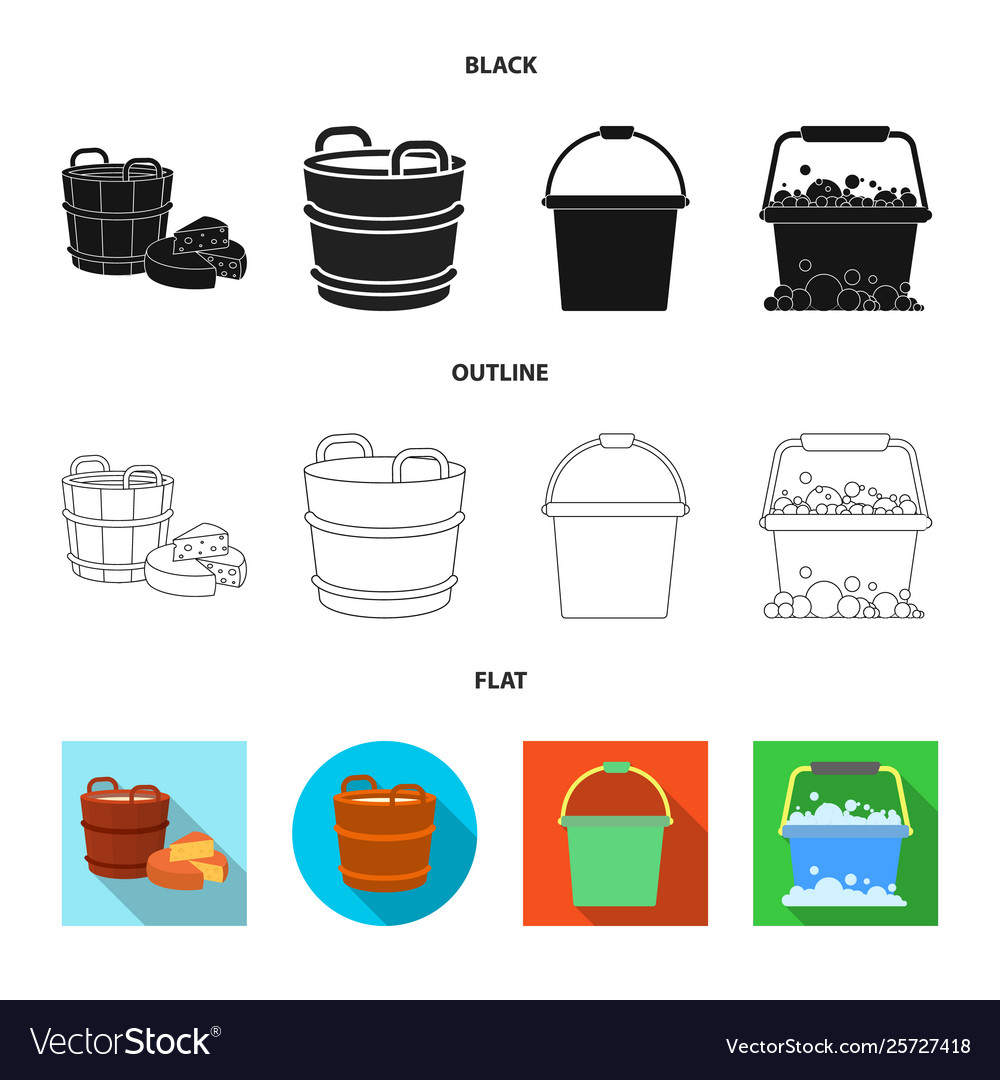 Design bucket and water symbol set
