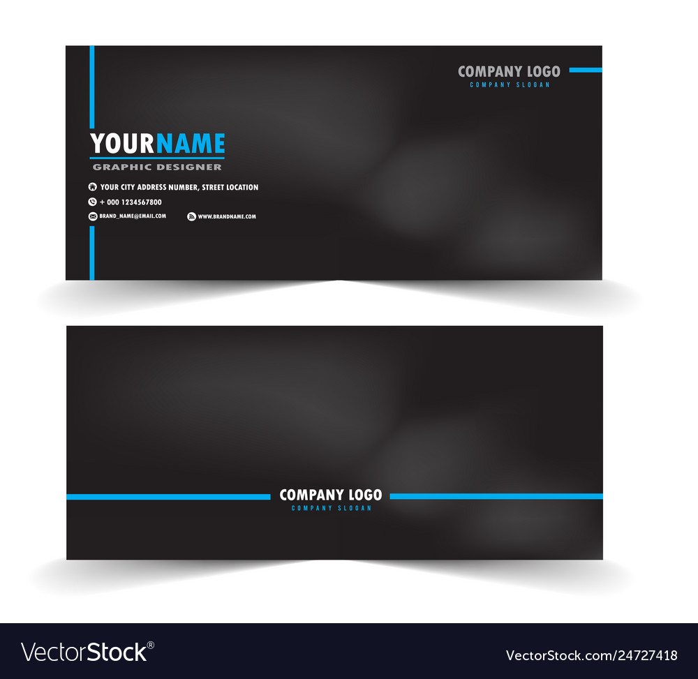 Modern business card with black background Vector Image