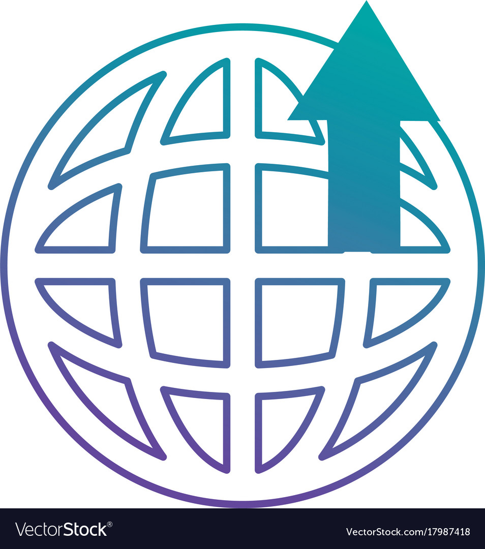 Planet sphere with arrow up
