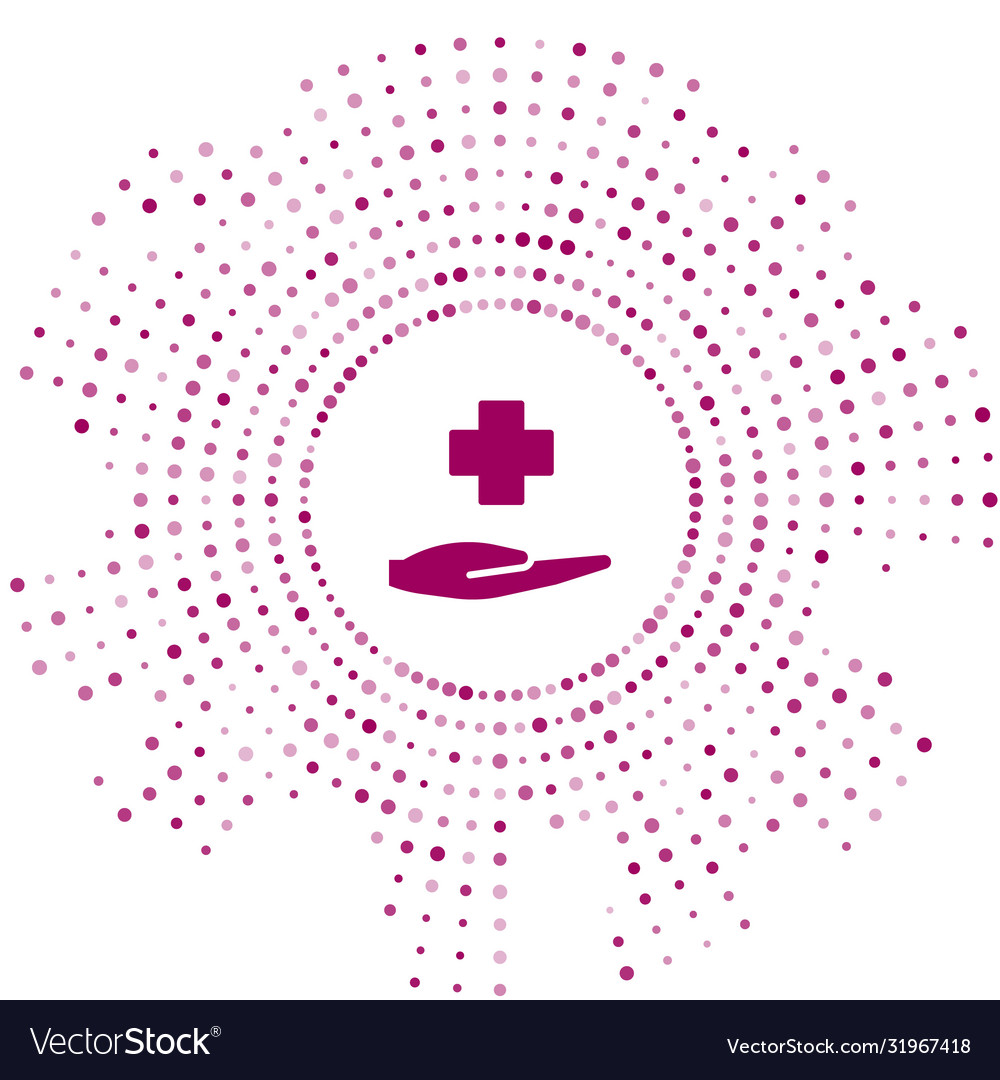 Purple cross hospital medical icon isolated