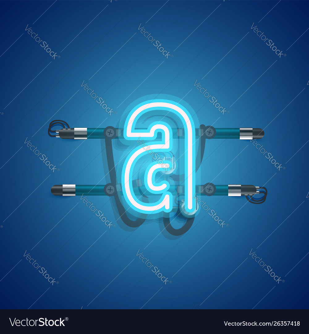 Realistic neon character with wires and console vector image Realistic neon character with wires and console