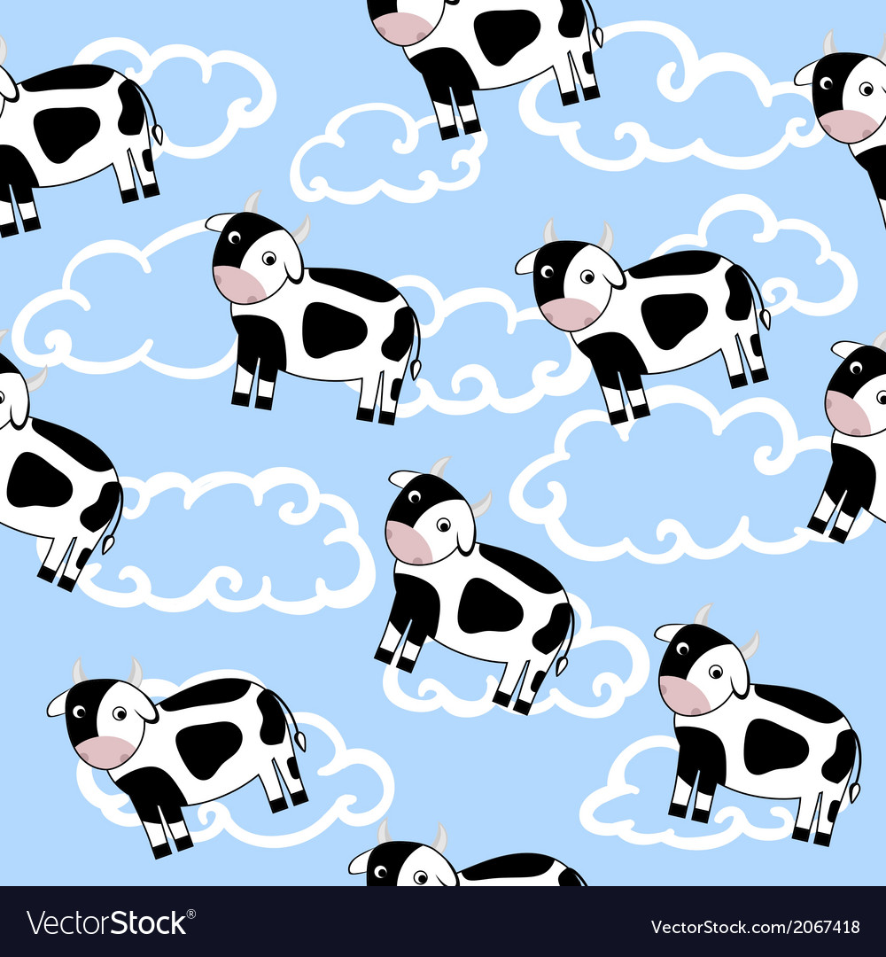 Seamless pattern of cows Royalty Free Vector Image