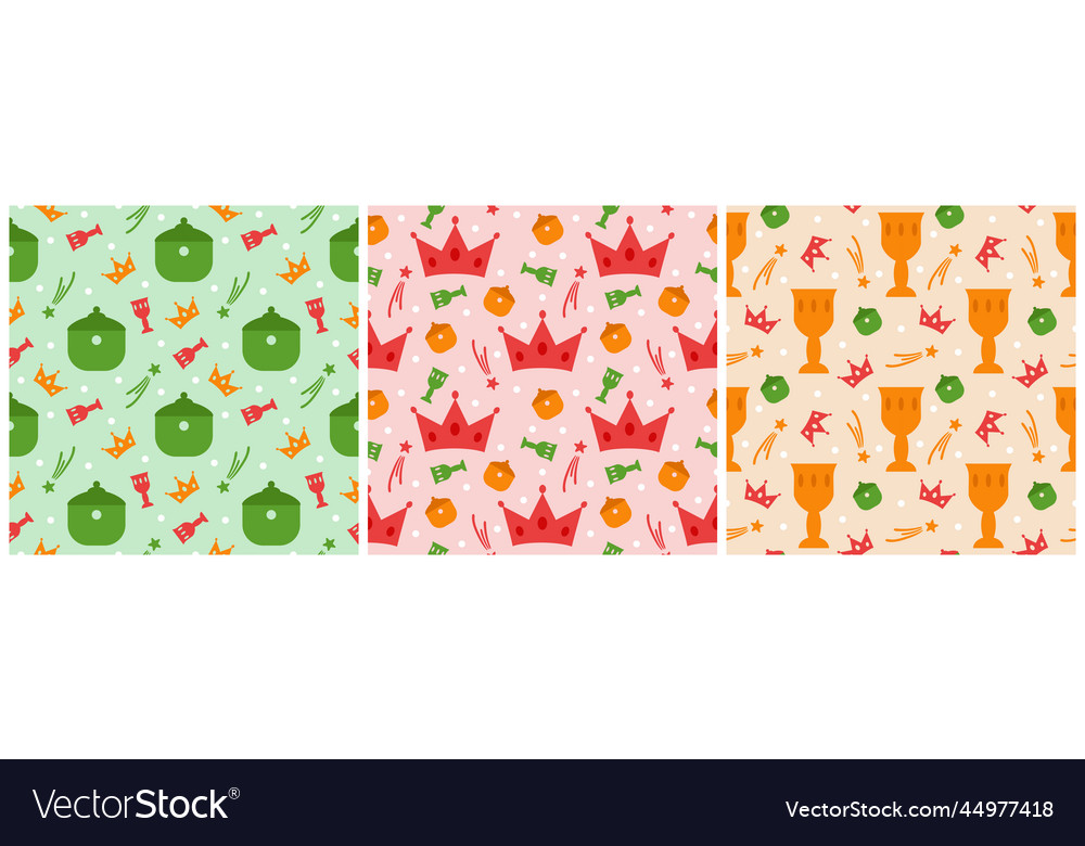 Set of happy epiphany day seamless pattern design