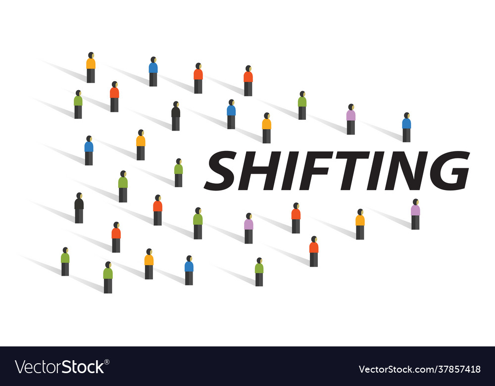 Shifting behavior consumer shift change vector image Shifting behavior consumer shift change