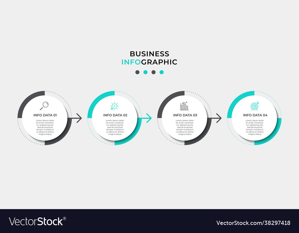 Timeline infographics business with 4 steps