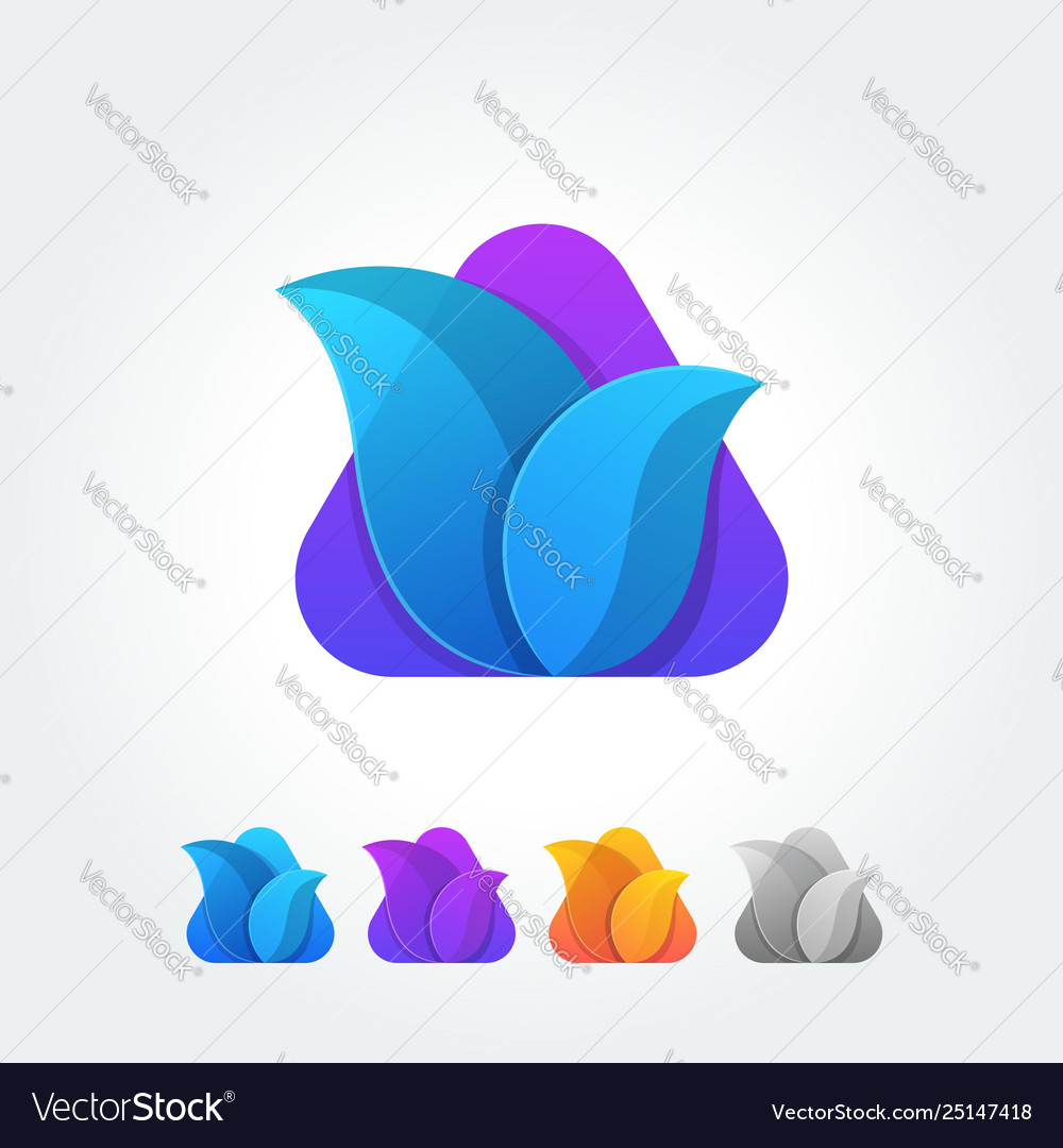 Triangle intersection icon multicolor