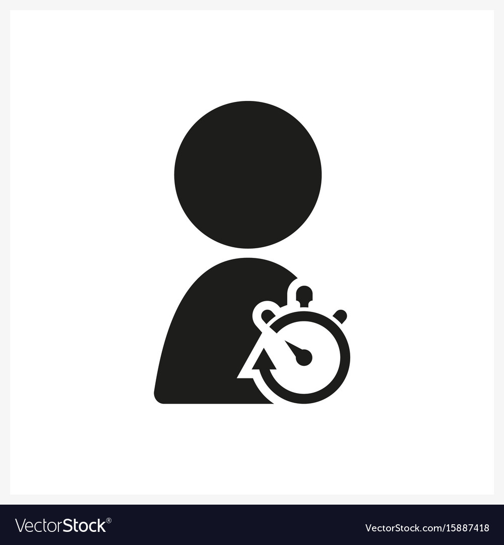 User timer icon in simple black design