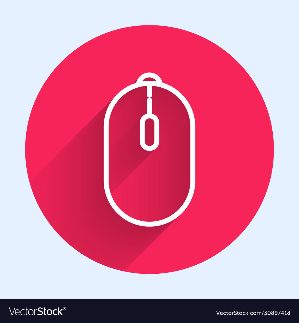 White line computer mouse gaming icon isolated vector image White line computer mouse gaming icon isolated