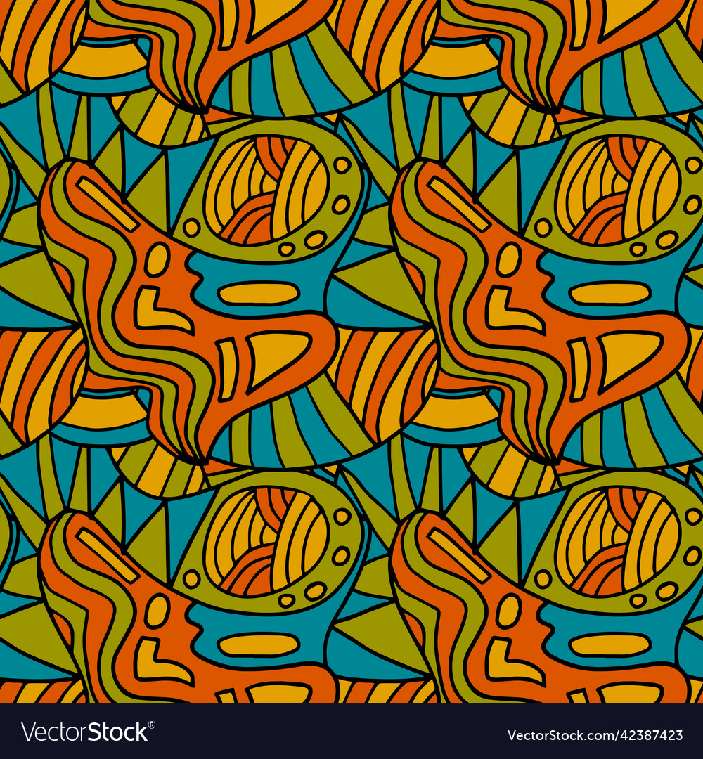 Abstract colorful doodle seamless pattern vector image Abstract colorful doodle seamless pattern