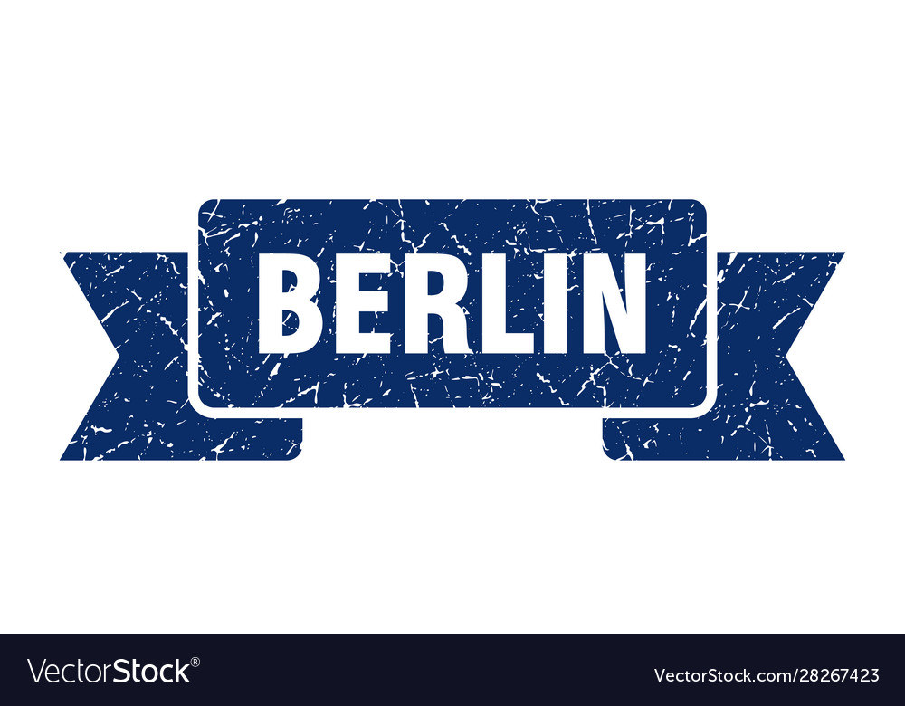 Berlin ribbon blue grunge band sign