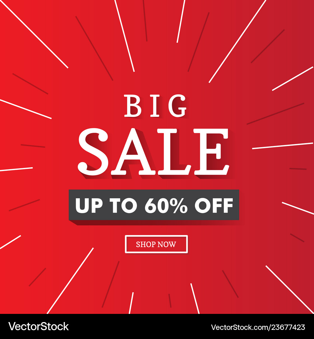 Big Sale Banner Background Red Royalty Free Vector Image