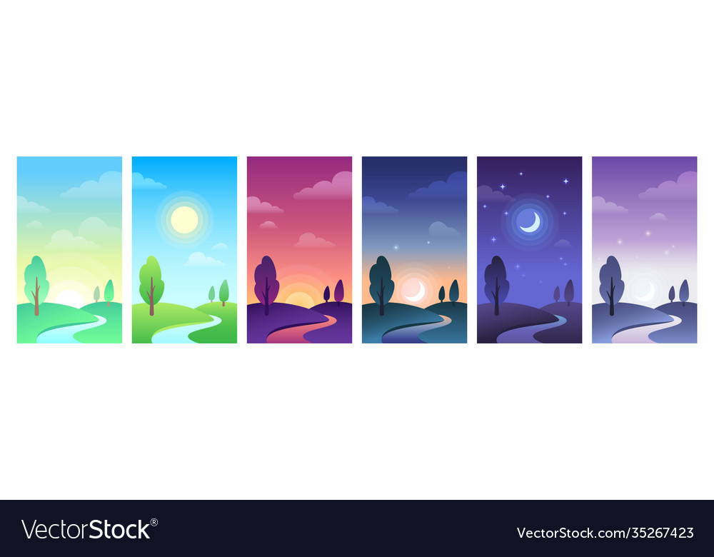 Countryside landscape in parts day time sky Vector Image