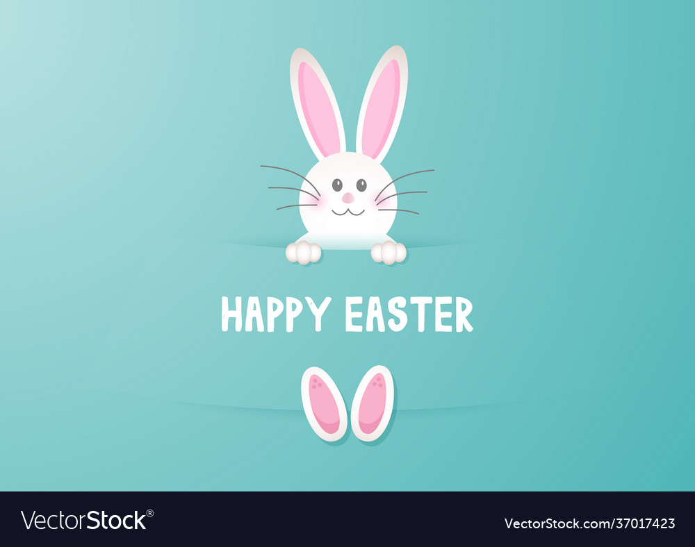 Cute easter bunny background 1903 Royalty Free Vector Image