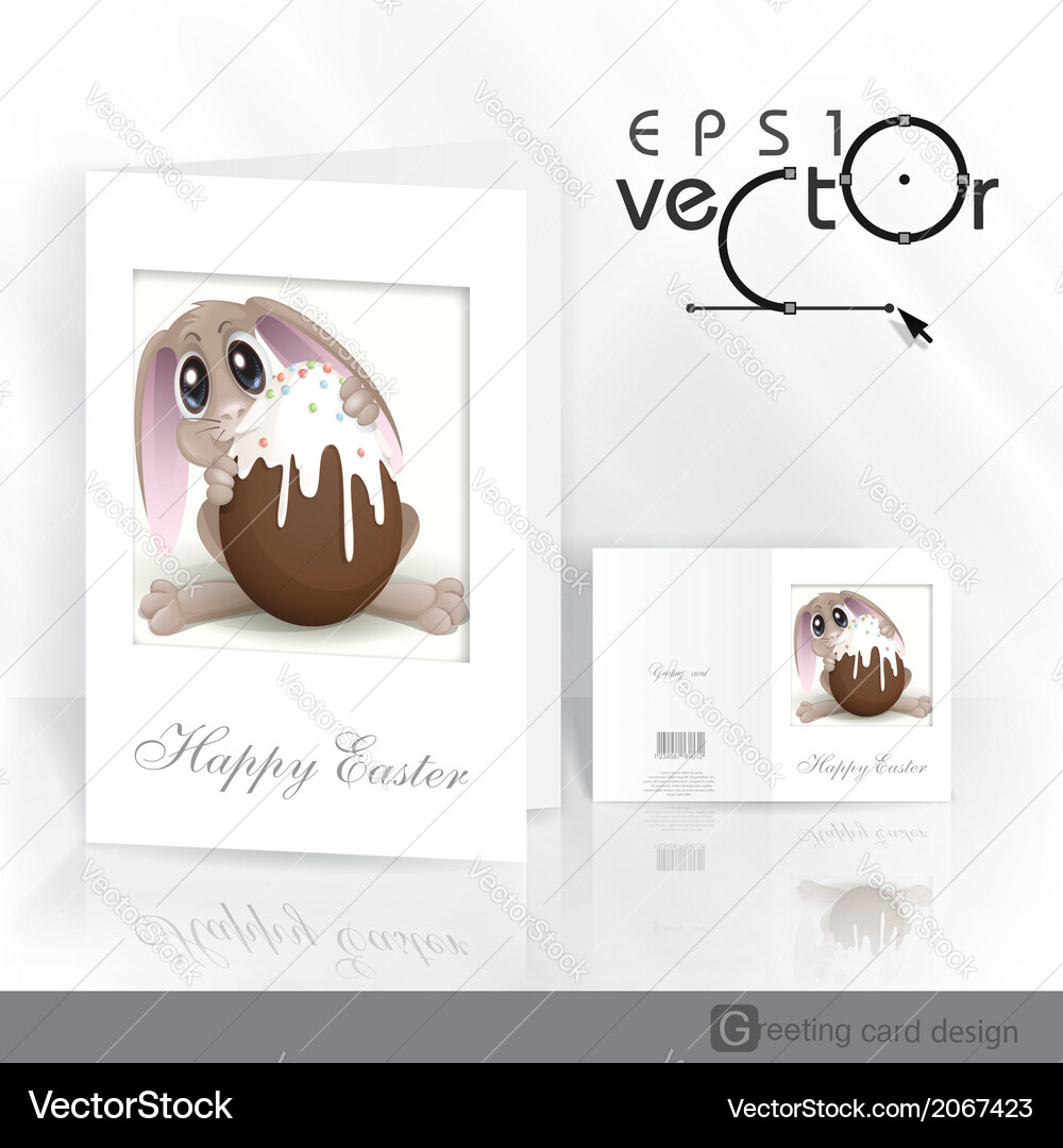 Easter bunny with chocolate egg Royalty Free Vector Image