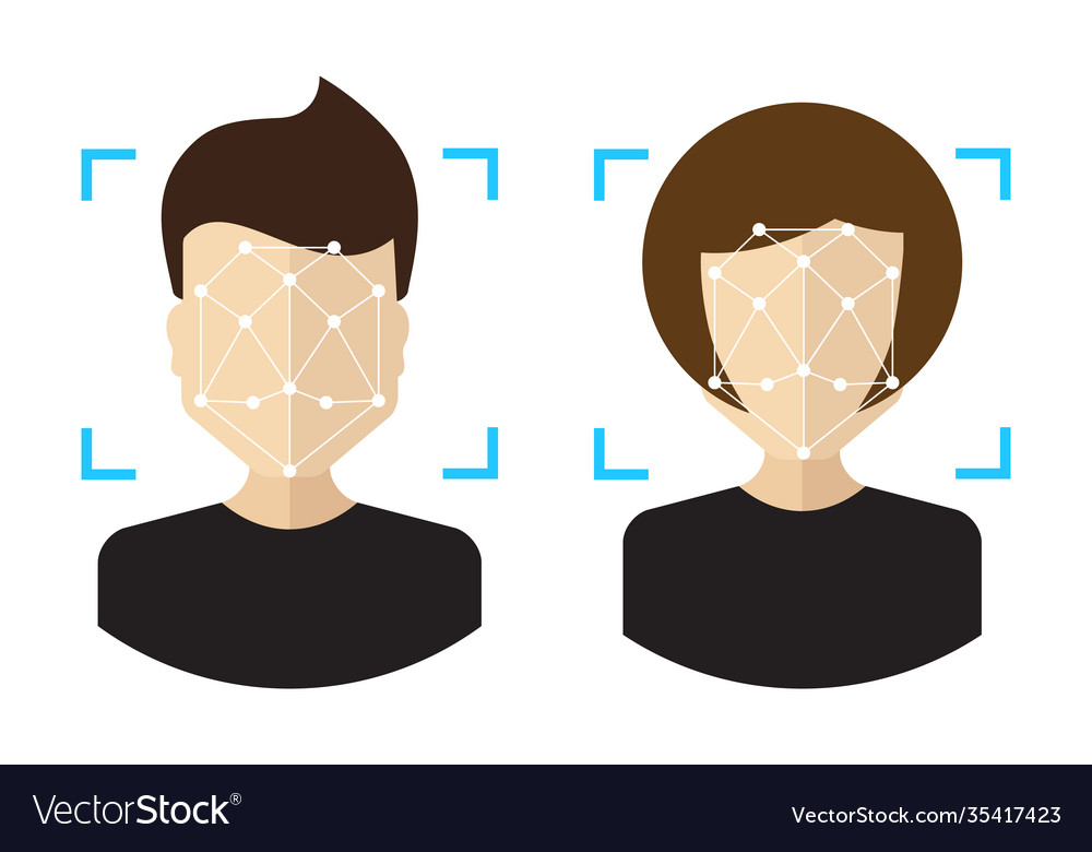 Face detection digital recognition facial Vector Image