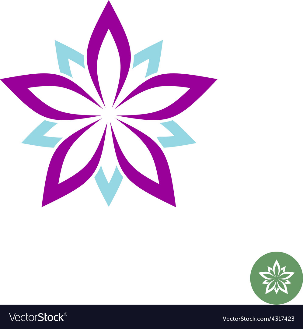 Download Five leaves lotus flower logo template Royalty Free Vector