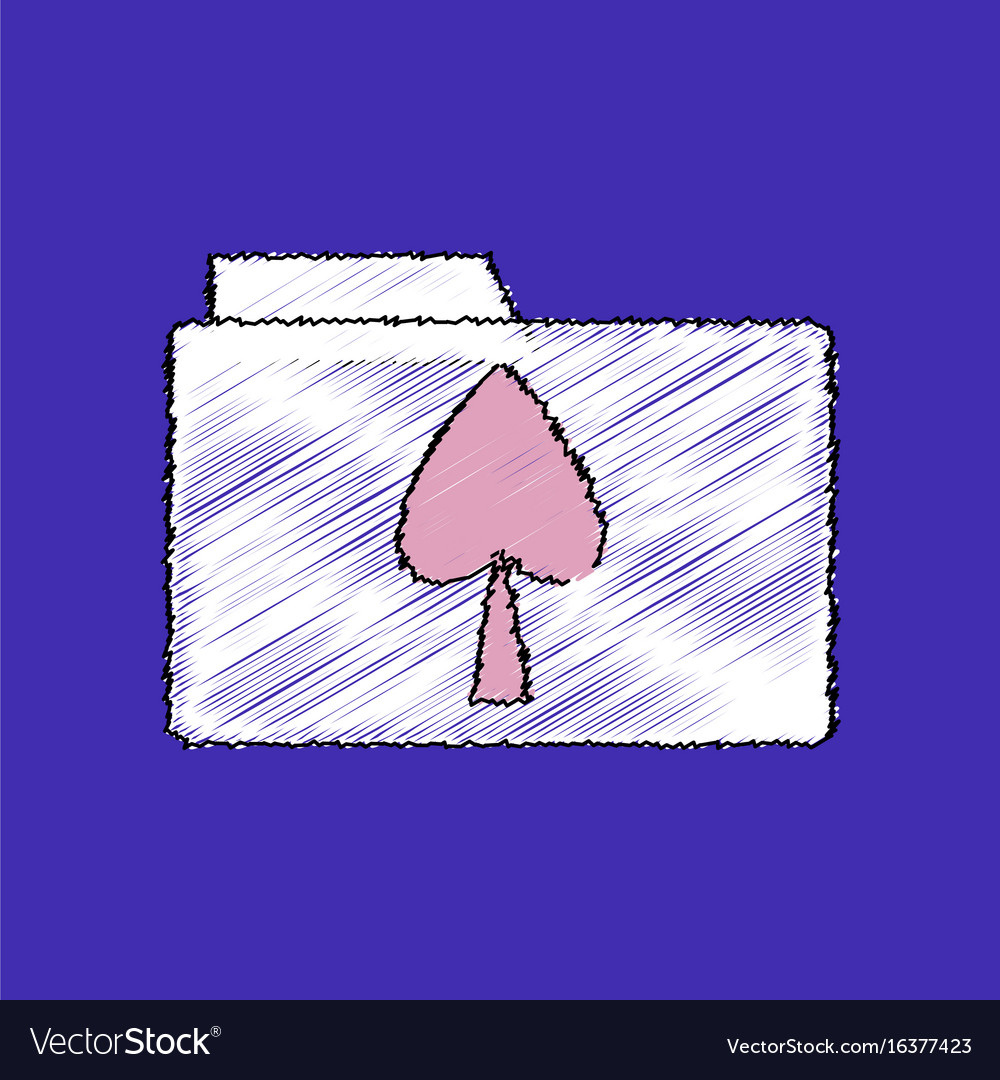 Flat shading style icon spade symbol on folder
