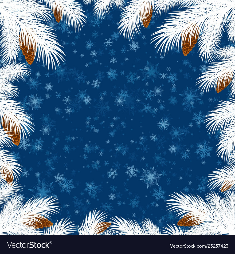 Frame with branches of spruce