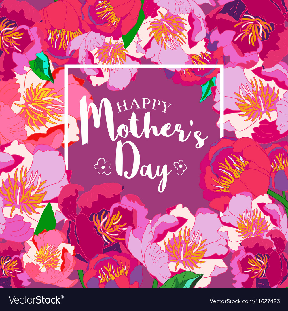 Happy mothers day lettering mothers day greeting Vector Image