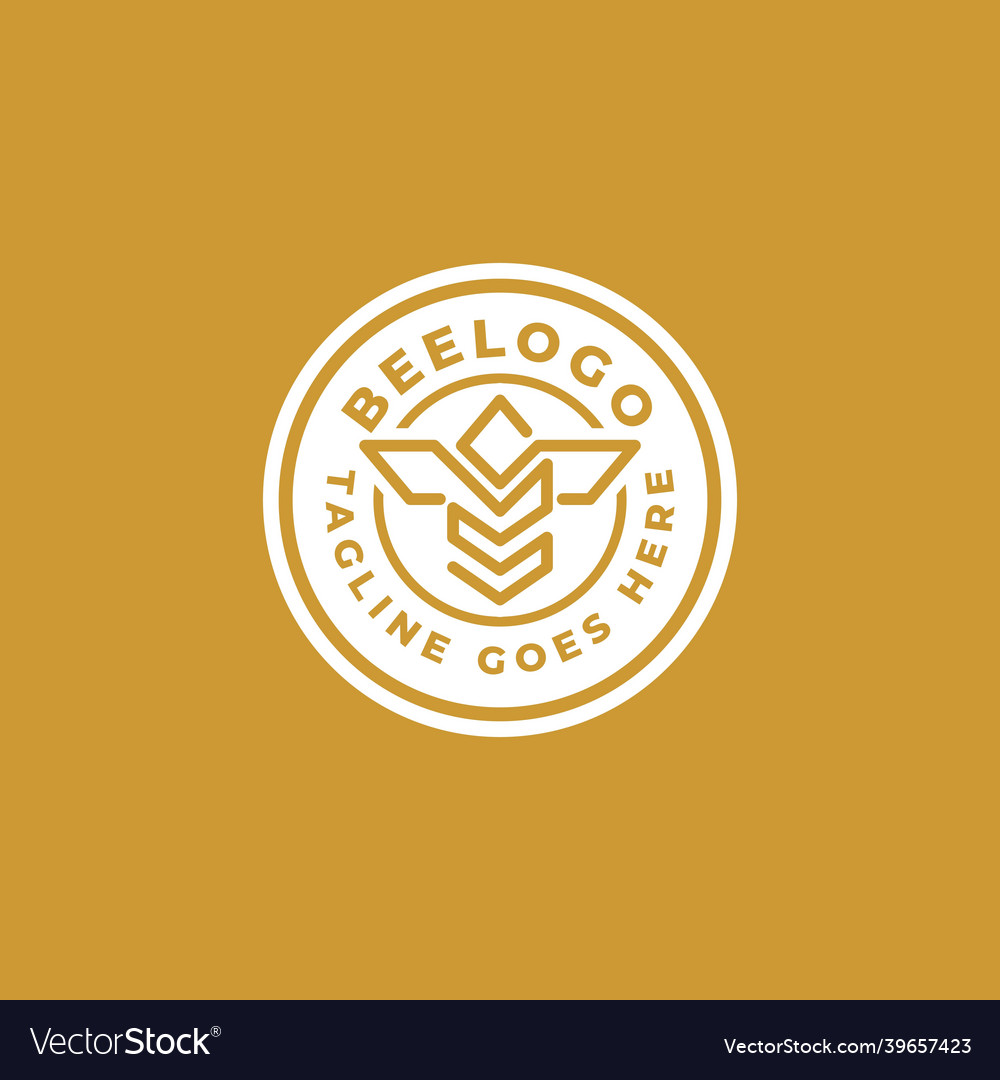 Honey bee emblem badge logo