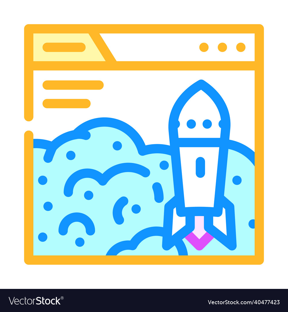 Launch startup color icon vector image Launch startup color icon