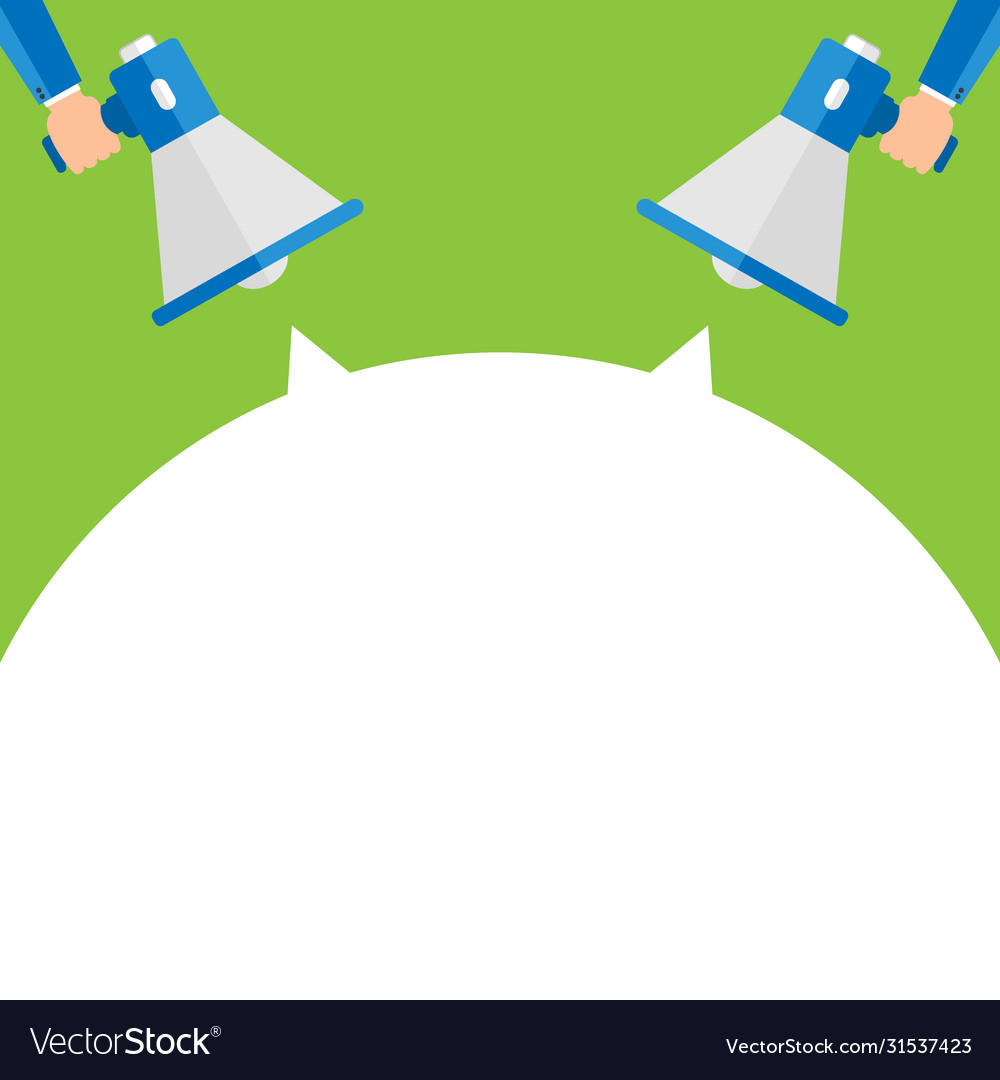 Megaphone and empty speech bubble public Vector Image Megaphone and empty speech bubble public
