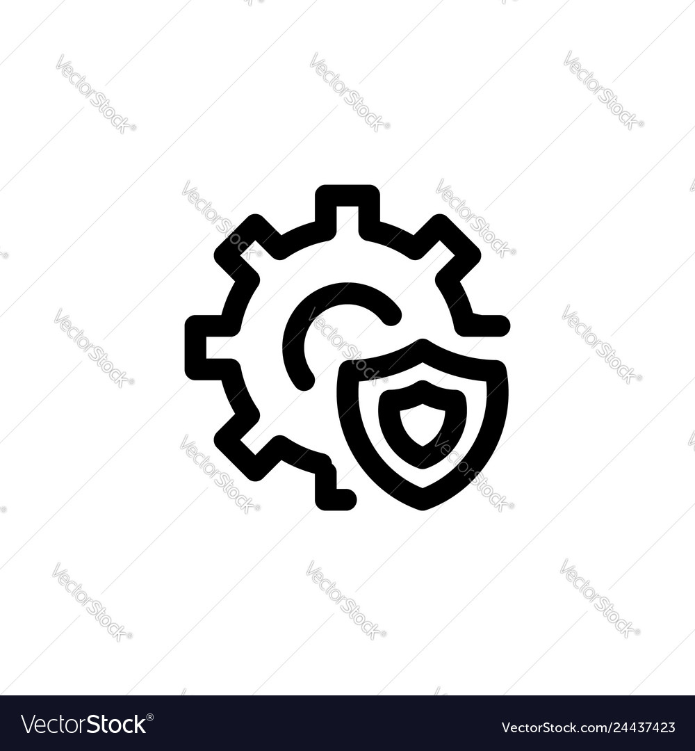 System protected icon with line style Vector Image System protected icon with line style