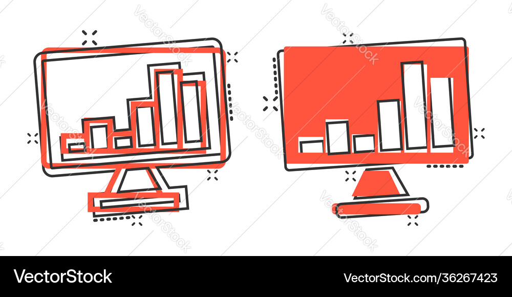 Website analytics icon in comic style seo data Vector Image